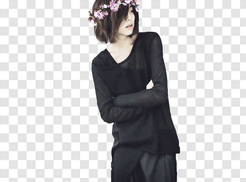Sleeve Shoulder Dress Black M - Silhouette - Park So Ra Ulzzang Transparent PNG