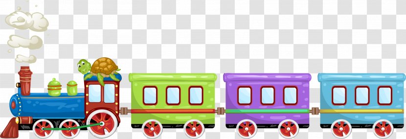 Toy Train Cartoon Illustration - Material - Colorful Transparent PNG