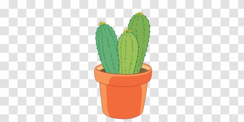 Cactaceae Flowerpot - Hand-painted Potted Cactus Transparent PNG