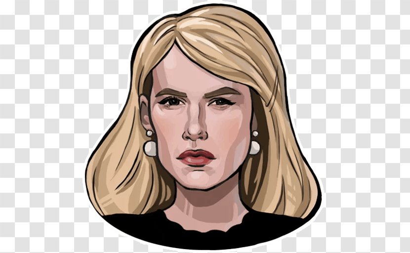 Emma Roberts Sticker Telegram Eyebrow Portrait - Cartoon Transparent PNG