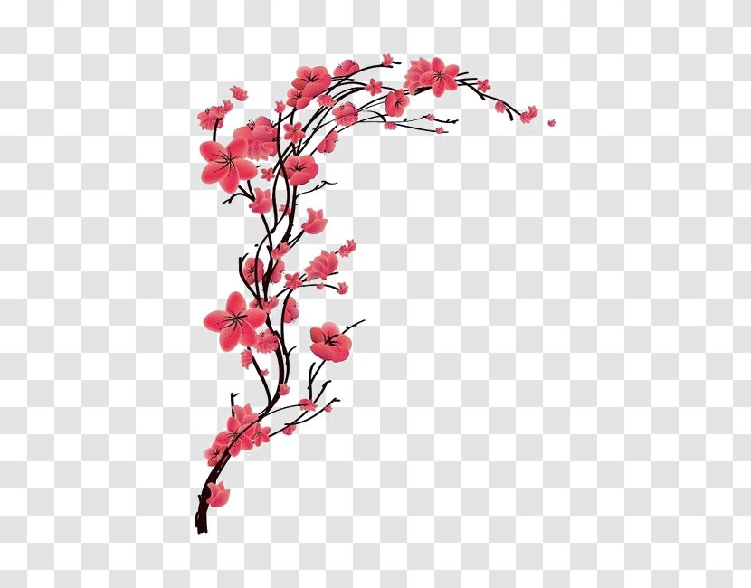 Cherry Blossom Tattoo - Area - Red Peach Transparent PNG