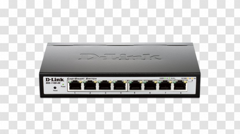 Gigabit Ethernet D-Link DGS-1100-08 Network Switch Energy-Efficient - Electronic Device Transparent PNG