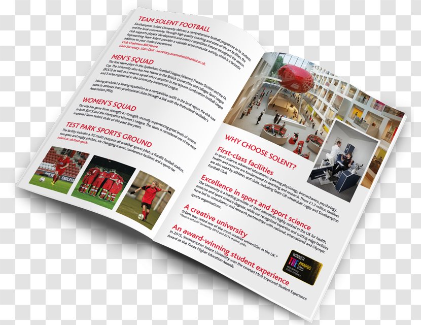 Solent University Team F.C. Advertising Brochure - Restaurant Leaflets Transparent PNG