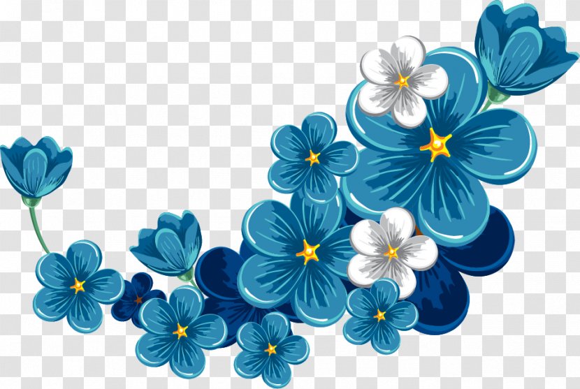 Clip Art Floral Design Flower Image Blue - Red Transparent PNG