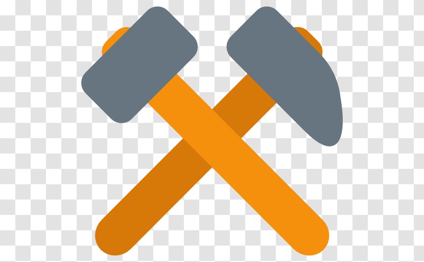 Emoji Hammer And Pick Tool Image - Yellow Transparent PNG