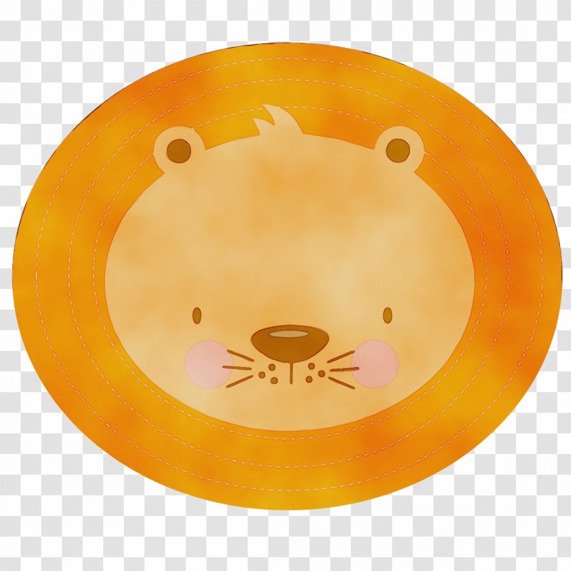 Bear Cartoon - Orange - Smile Plate Transparent PNG