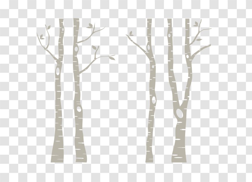 Tree Paper Birch Wall Decal Silver Sticker - Forest Transparent PNG