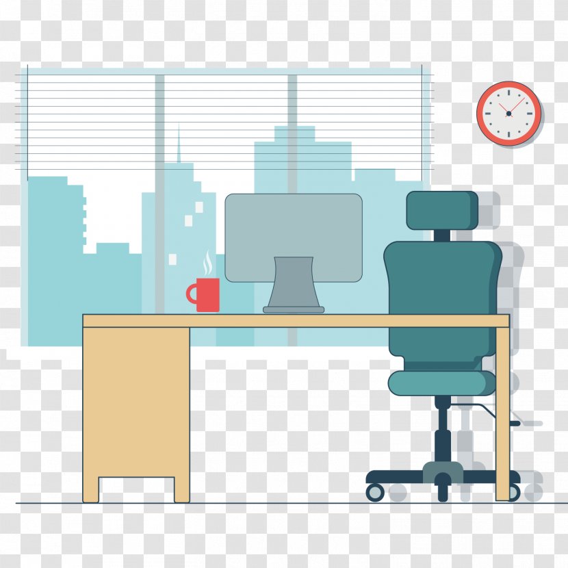 Table Furniture Chair Computer - Office Transparent PNG