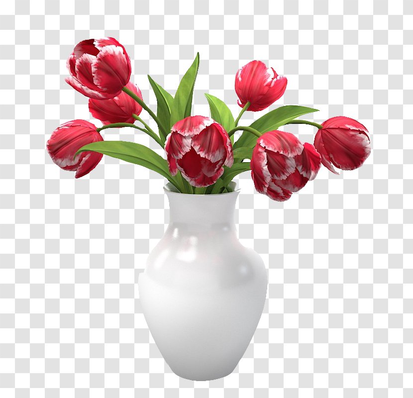 Floral Design Flower Bouquet Vase Tulip - Bride - A Of Red Flowers On White Edge Transparent PNG