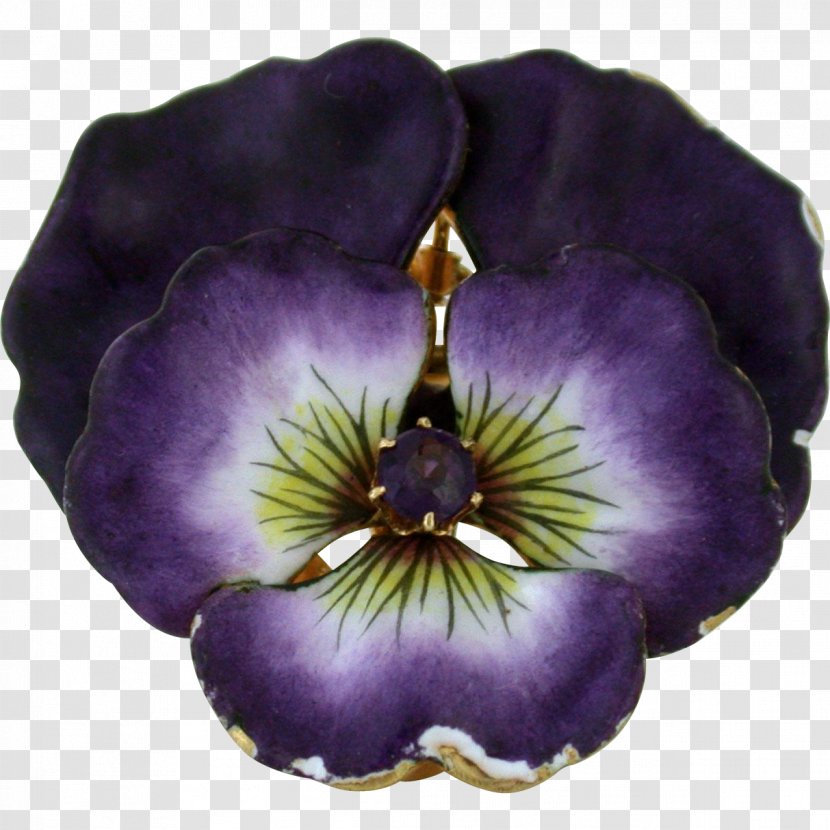 Pansy Vitreous Enamel Gold Brooch Jewellery Transparent PNG