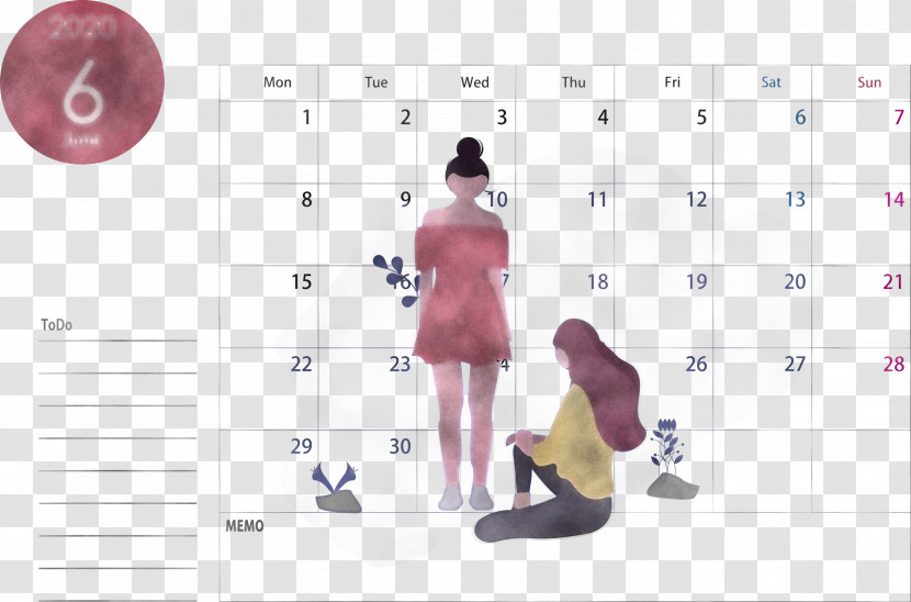 June 2020 Calendar 2020 Calendar Transparent PNG