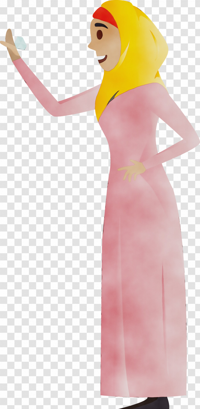 Pink Clothing Dress Yellow Shoulder Transparent PNG