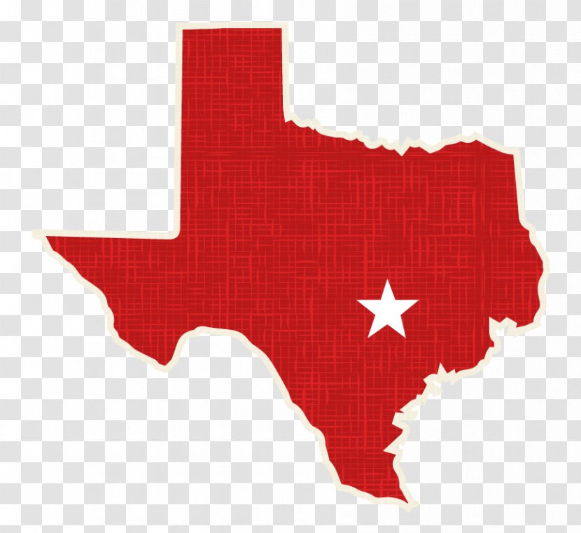 Texas Vector Map Silhouette - Red - Solution Transparent PNG