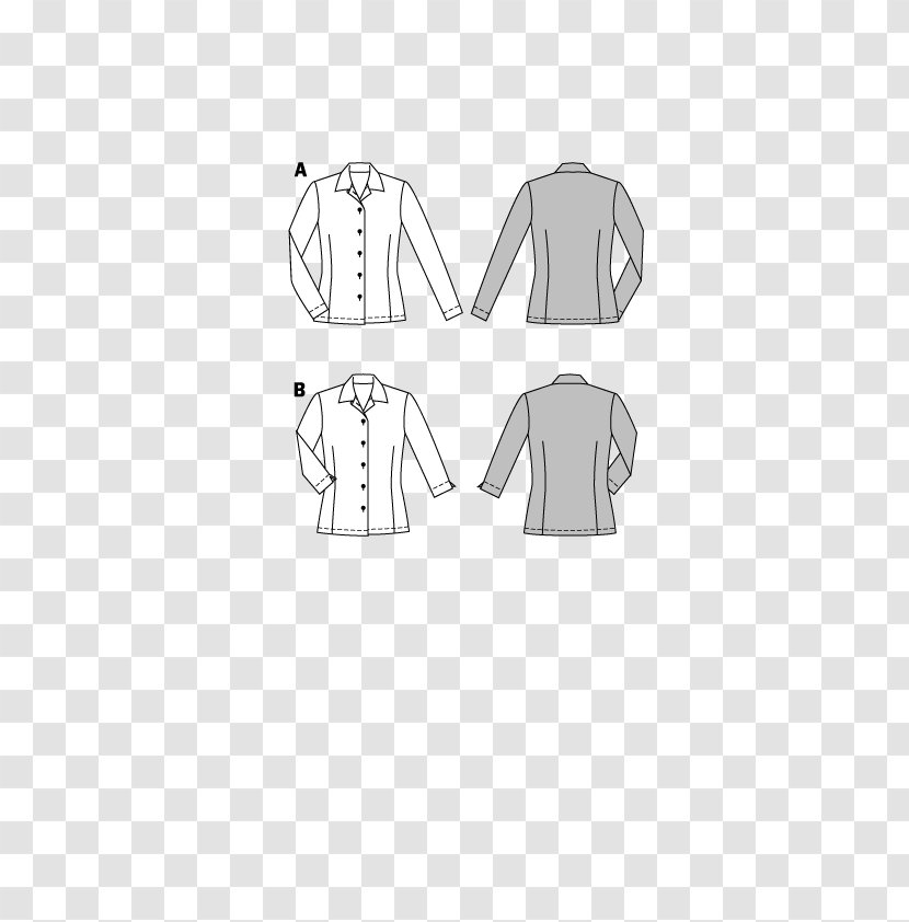 T-shirt Sleeve Button Collar Pattern - Line Art Transparent PNG
