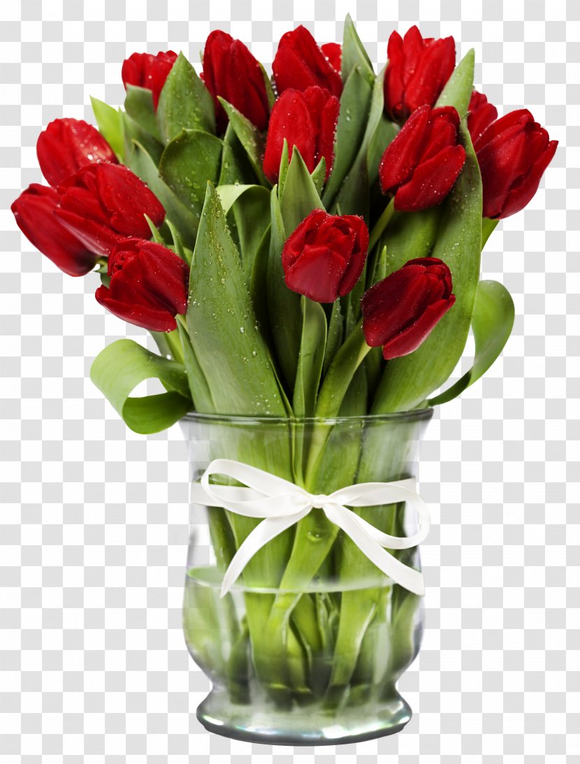 Vase Flower Bouquet Tulip - Rose Transparent PNG