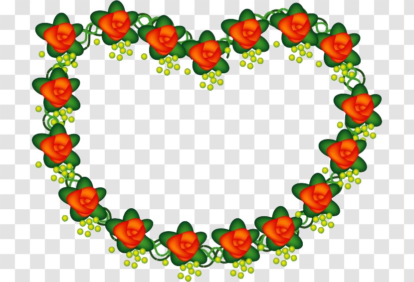 Flower Designer - Heart-shaped Floral Border Transparent PNG