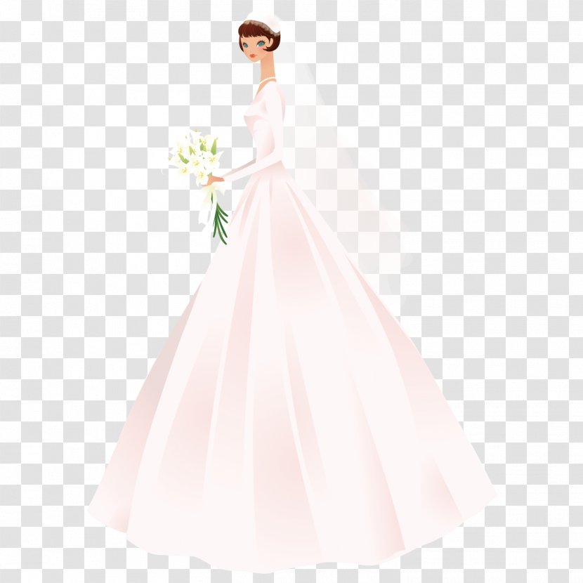 Cocktail Wedding Dress Shoulder Quinceaxf1era Satin - Frame - The Beautiful Bride Holding Flowers Transparent PNG