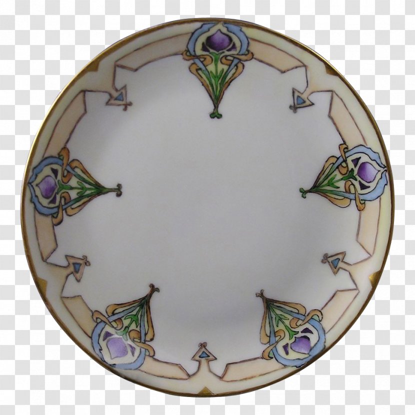 Tableware Plate Purple - Floral Motif Transparent PNG