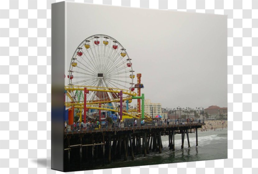 Santa Monica Pier Ferris Wheel Amusement Park Jersey Shore - Tourist Attraction Transparent PNG