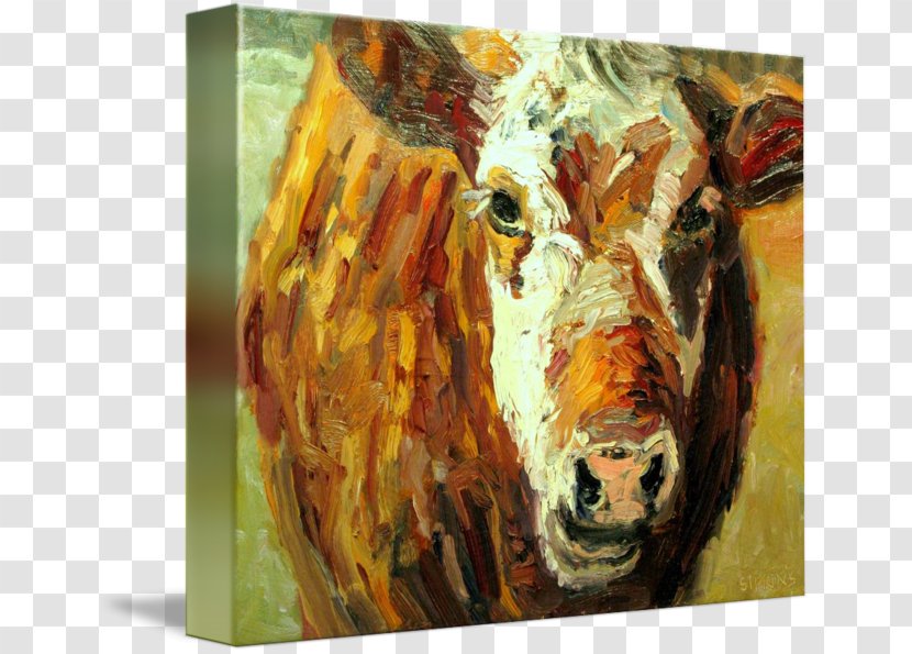 Watercolor Painting Cattle Gallery Wrap Canvas Transparent PNG