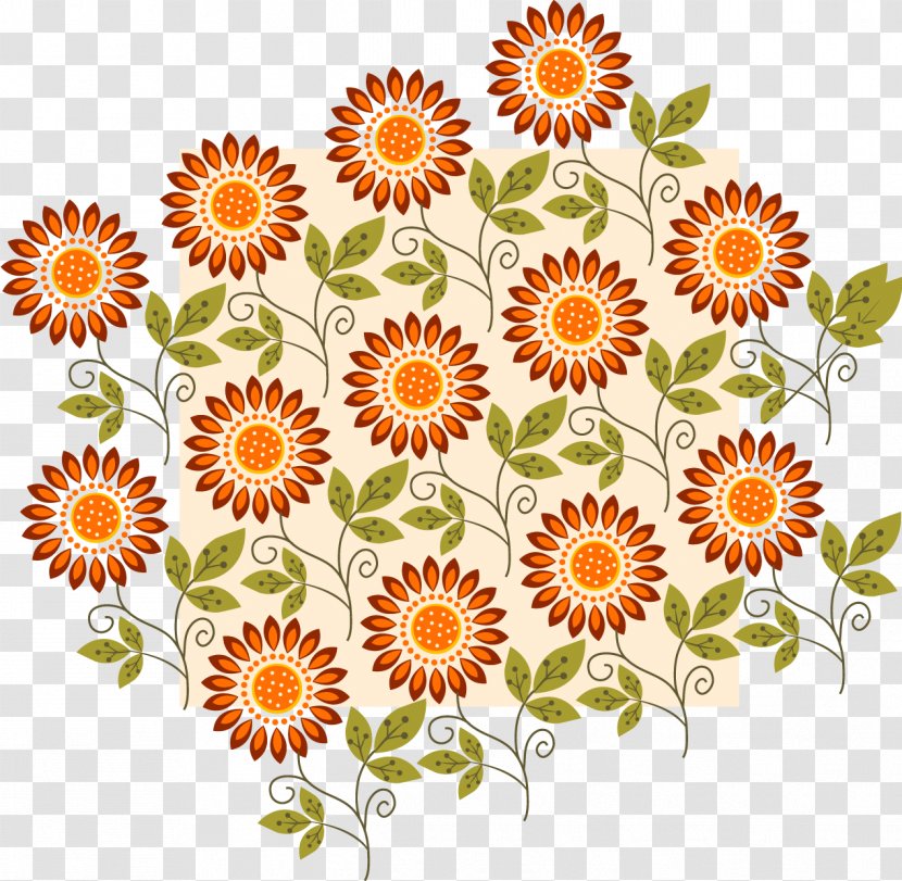 Common Sunflower Cut Flowers Clip Art - Motif - Design Transparent PNG
