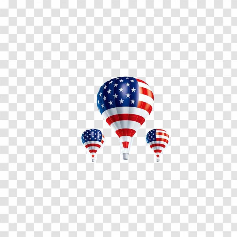 Flag Of The United States Hot Air Balloon - Royaltyfree - Floating Transparent PNG