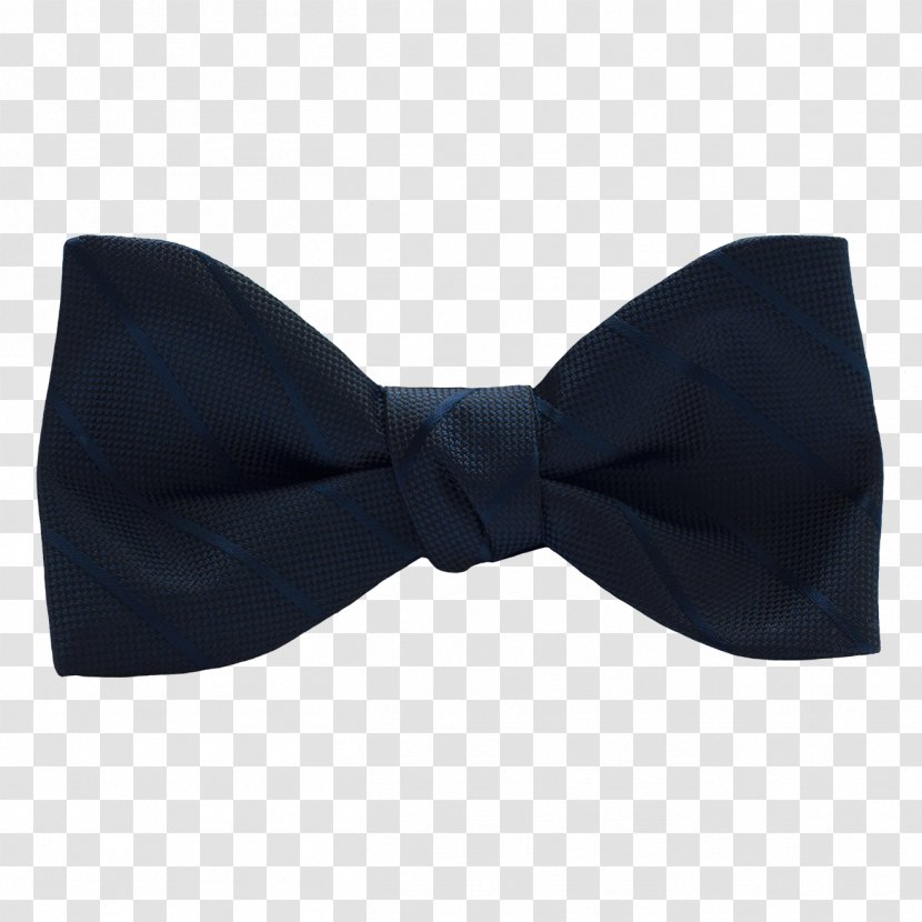 Bow Tie Navy Blue Necktie Handkerchief - Satin Transparent PNG