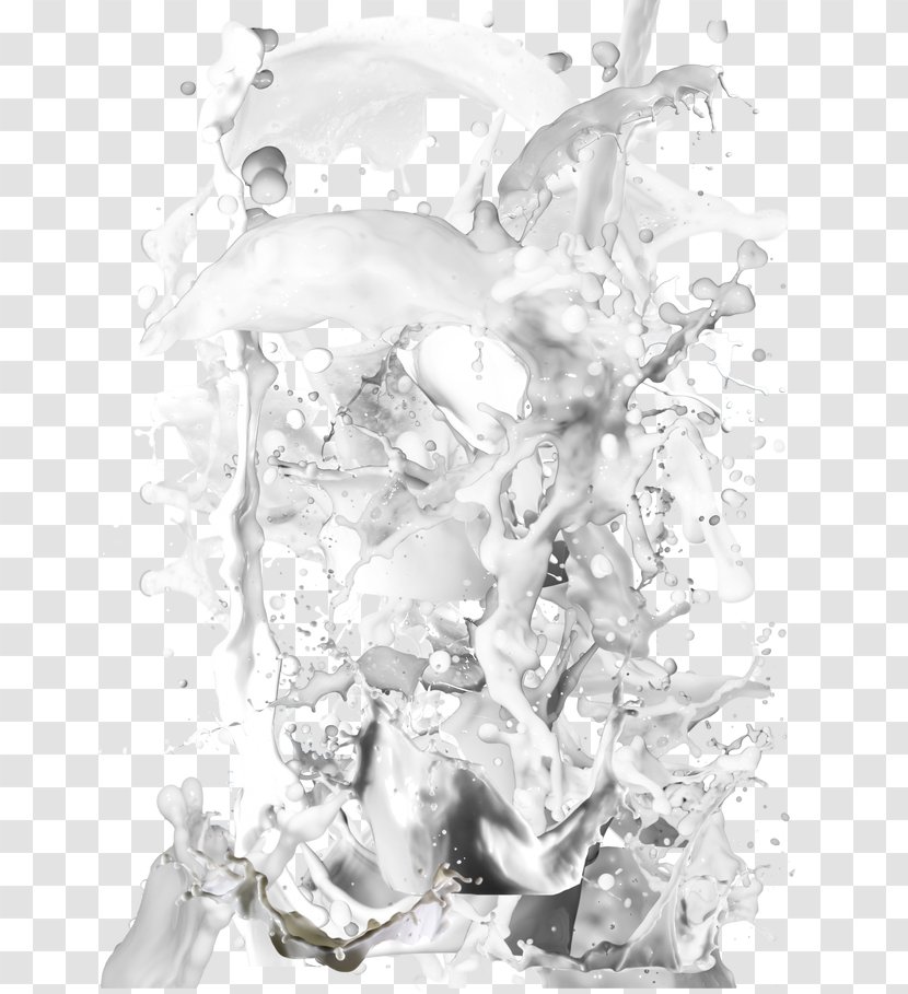 Drawing White Black - Splash Of Milk Element Transparent PNG