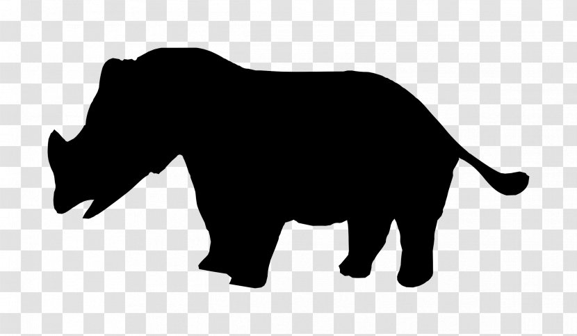 Rhinoceros Elephant Silhouette Clip Art - Animal - Hippo Transparent PNG