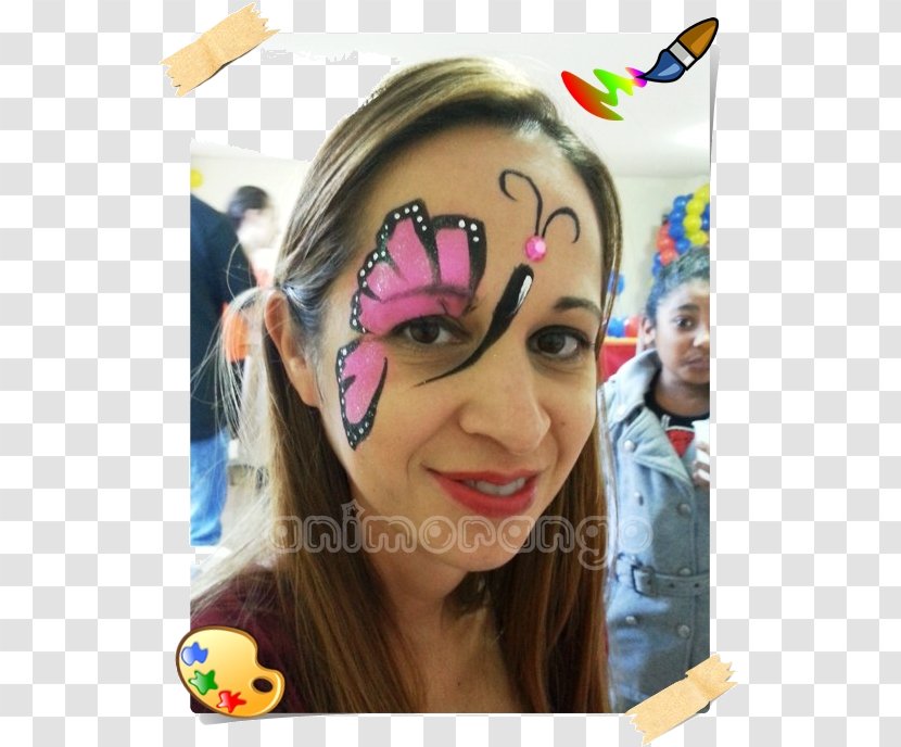 Butterfly Painting Face Cheek Make-up - Eyelash Transparent PNG