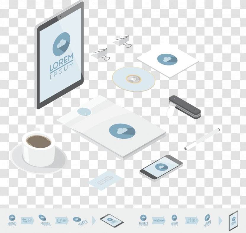 Logo Isometric Projection Icon - Label - Vector Tablet Transparent PNG
