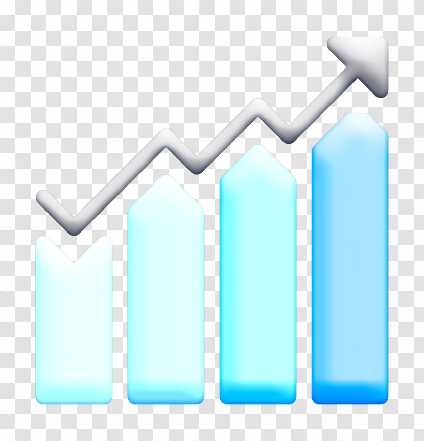 Profit Icon Bar Chart Business Charts And Diagrams - Electric Blue Aqua Transparent PNG