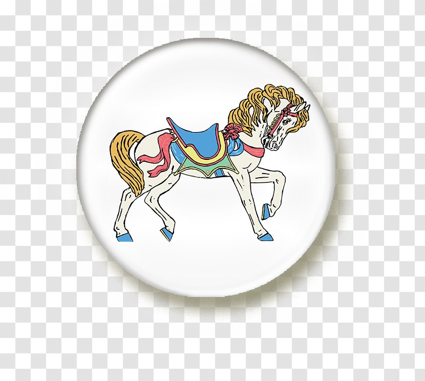 Cartoon Push-button Download - Fictional Character - Horse Round Button Transparent PNG