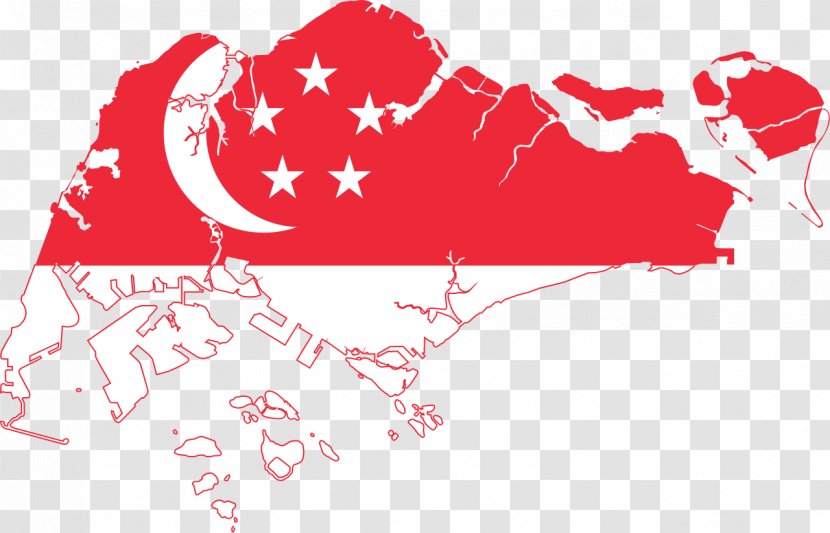 Flag Of Singapore Map National - Cartoon - SINGAPORE Transparent PNG