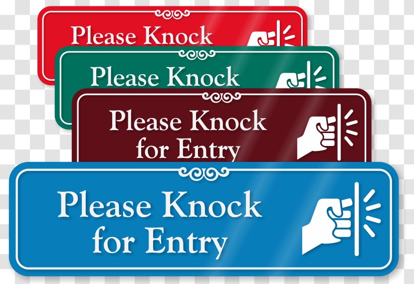 Sign Name Plates & Tags Label Housekeeping Door Hanger - Tag - Knock Transparent PNG