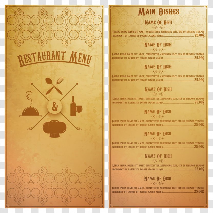 Coffee Cafe Breakfast Menu European Cuisine - Chef - Vintage Vector Transparent PNG