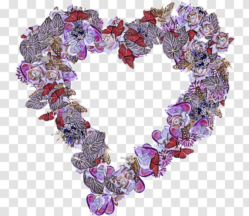 Heart Purple Fashion Accessory Pink Lei - Gemstone Necklace Transparent PNG