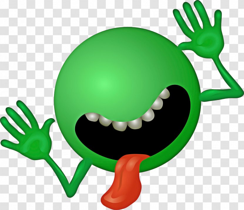 Smile Emoji - Green - Thumb Gesture Transparent PNG