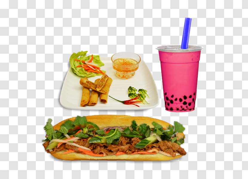 Vegetarian Cuisine Bánh Mì Satay Spring Roll Peanut Sauce - Rolls Transparent PNG