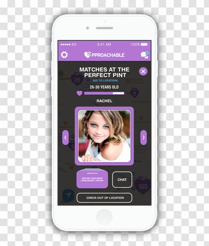 Smartphone Mobile Phones Dating Tinder - Purple Transparent PNG