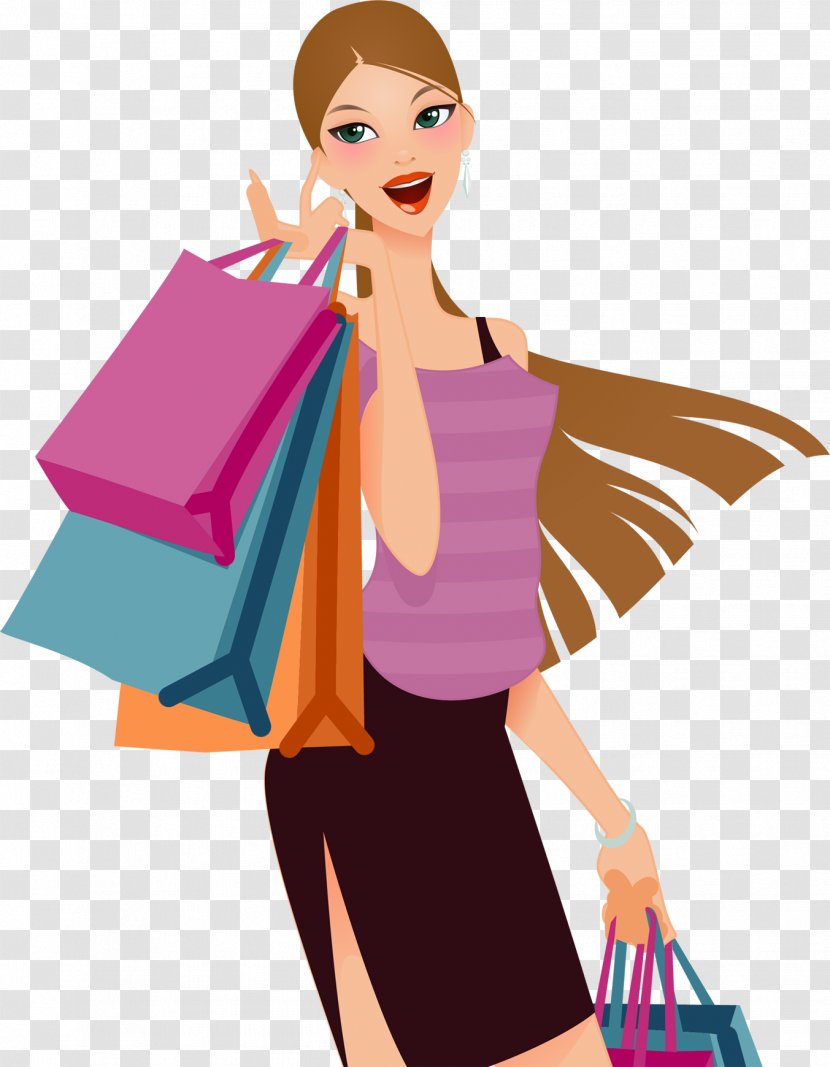 Shopping Woman Illustrator - Watercolor - Bag Transparent PNG