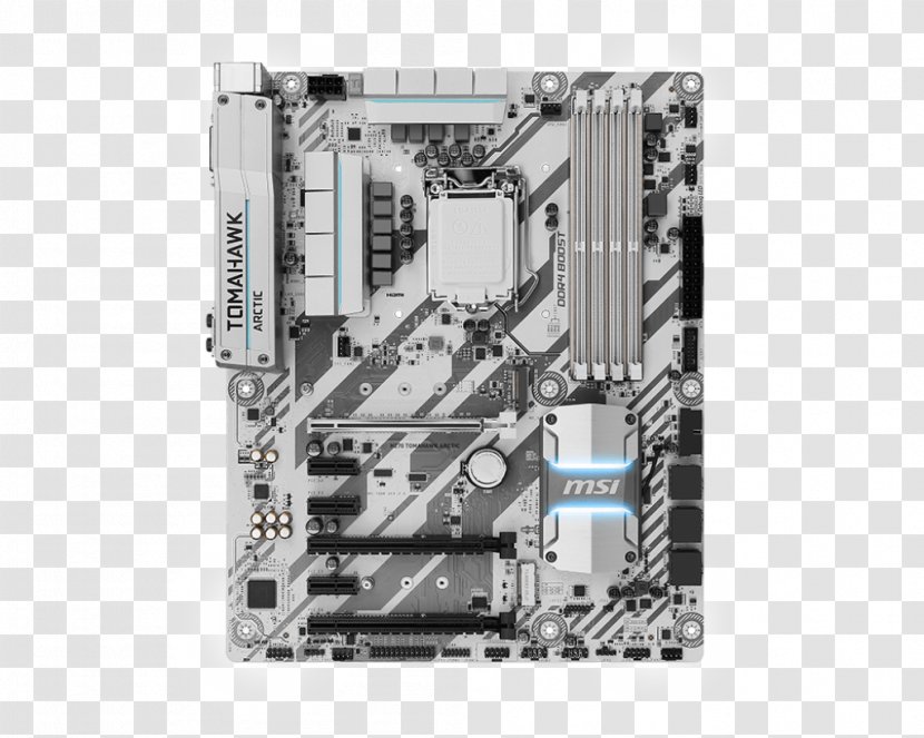 Intel MSI H270 TOMAHAWK ARCTIC Motherboard Z270 - Computer Component Transparent PNG
