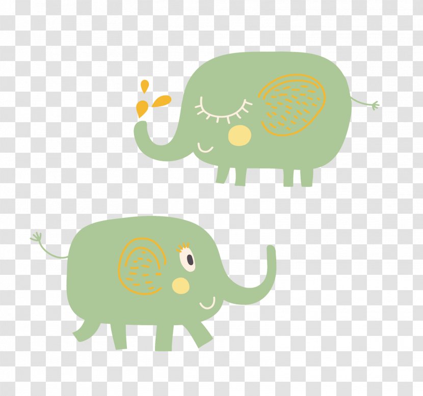 Elephant Drawing Computer File - Yellow Transparent PNG