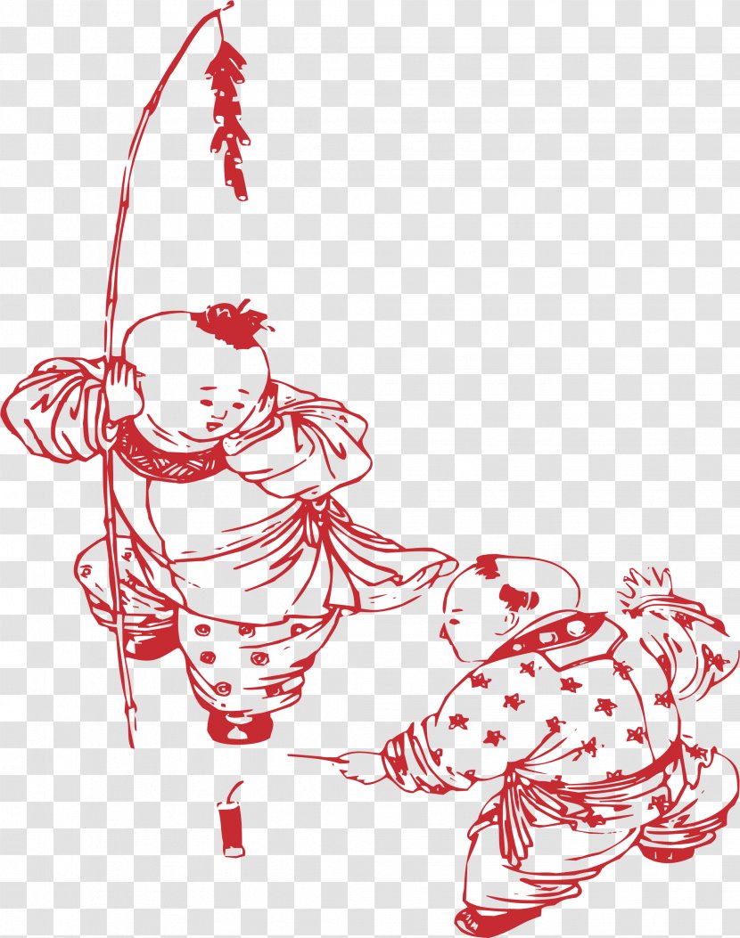 Chinese New Year Firecracker Traditional Holidays Years Day Illustration - Silhouette - Children Play Transparent PNG