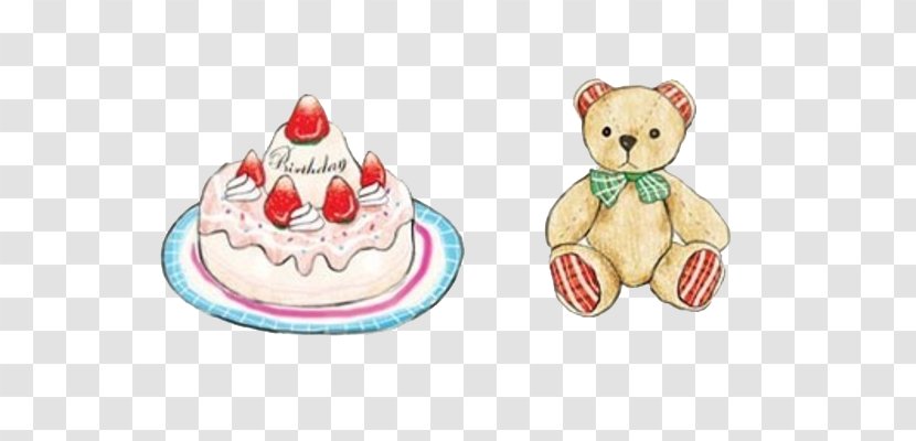 Strawberry Cream Cake Food - Flower - Bear With Transparent PNG