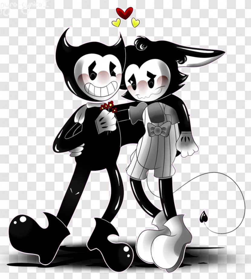 Bendy And The Ink Machine Fan Art Shipping Canon Drawing - Fictional Character Transparent PNG