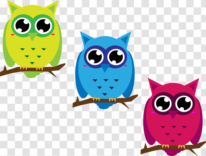 Owl Drawing Clip Art - Cartoon On A Tree Branch Transparent PNG