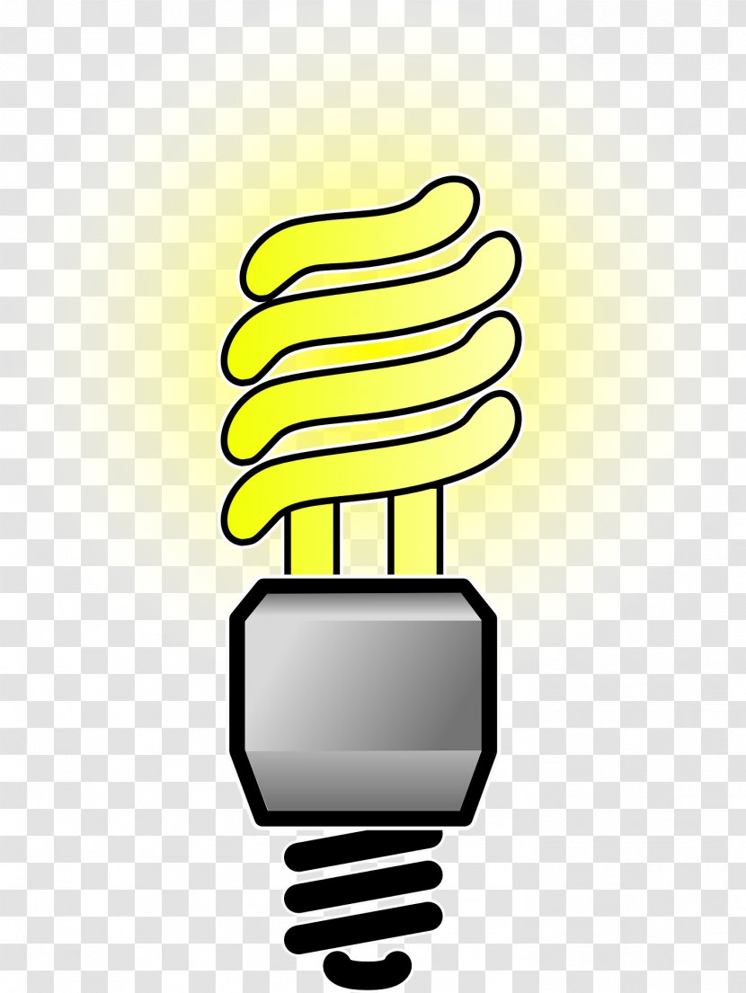 Incandescent Light Bulb Efficient Energy Use Clip Art - Electric - Yellow Transparent PNG