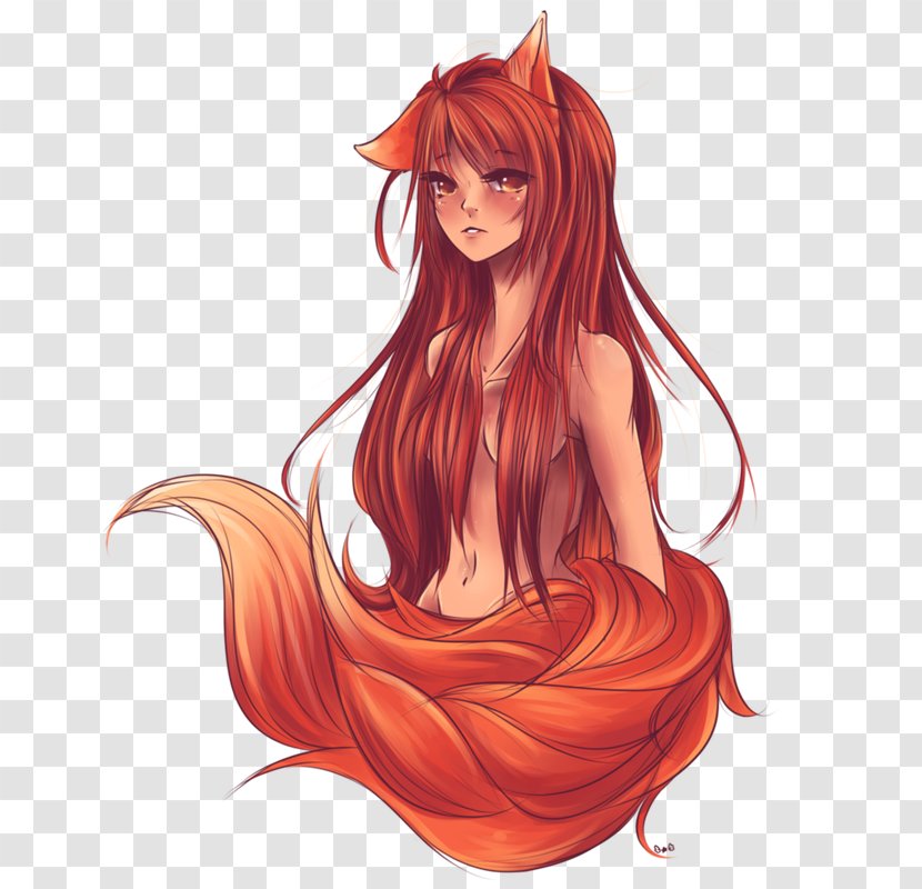 Spice And Wolf Gray Red Hair Female - Flower Transparent PNG