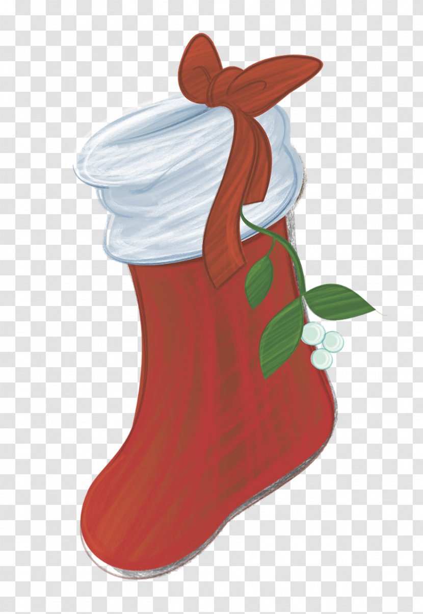 Santa Claus Christmas Cross-Stitch Stocking Tree - Red Socks Transparent PNG